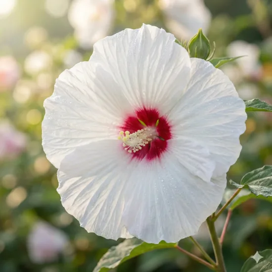 Hibiscus des marais 'Fungi blanc rosé'