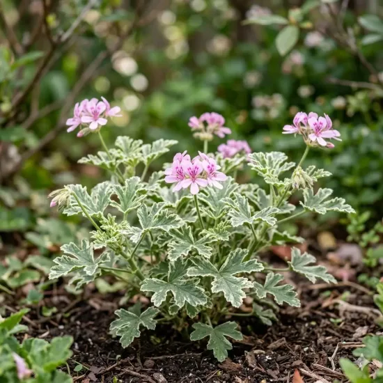 Géranium au parfum de menthe poivrée 'Lady plymouth'