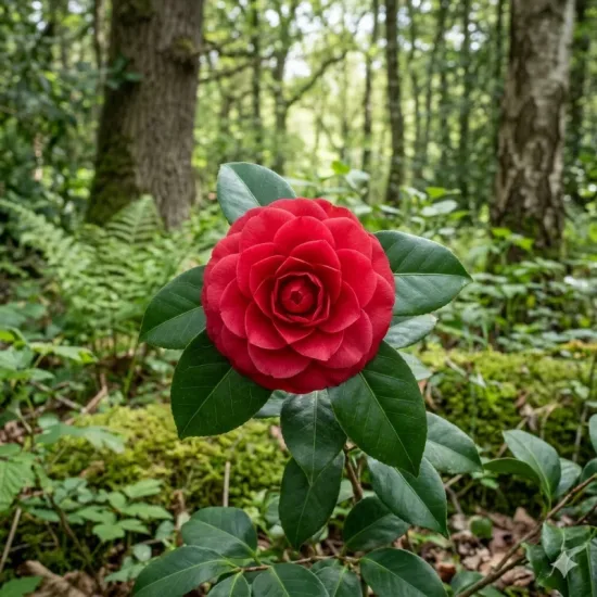 Camélia du japon 'King's ransom rose'