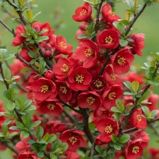 Cognassier à fleurs 'Crimson and gold'